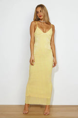 Dreamy Shine Sequin Maxi Dress Yellow