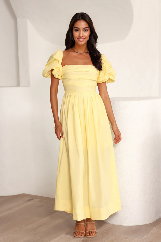 Birthday Picnic Maxi Dress Yellow