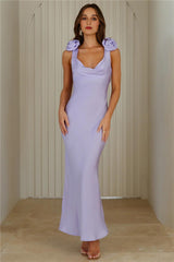 Event Of All Events Satin Maxi Dress Lilac