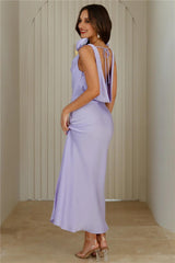 Event Of All Events Satin Maxi Dress Lilac