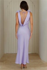 Event Of All Events Satin Maxi Dress Lilac