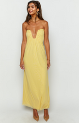 Braelyn Yellow Strapless Maxi Dress