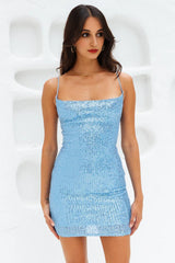 Fab Vibe Dress Blue Sequin