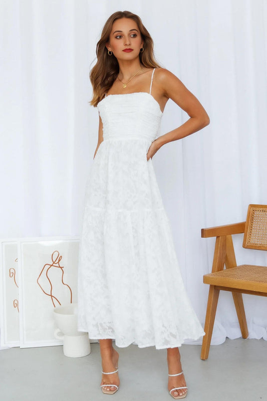 Fairy Queen Midi Dress White