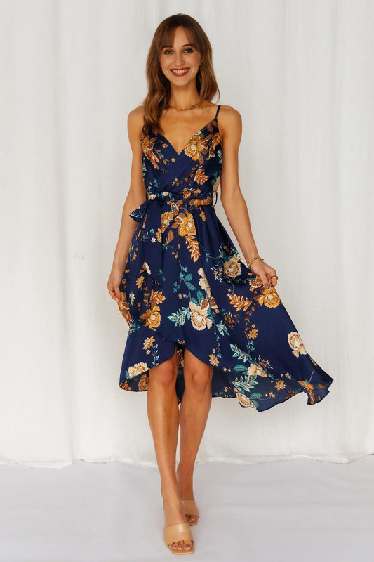 Falling In Style Midi Dress Navy