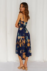 Falling In Style Midi Dress Navy