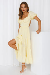 Finding Trouble Midi Dress Yellow