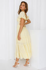 Finding Trouble Midi Dress Yellow