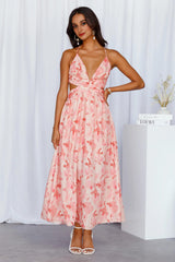 Floral Visits Maxi Dress Pink