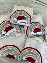 Santa Hat Christmas Embroider Sweatshirt